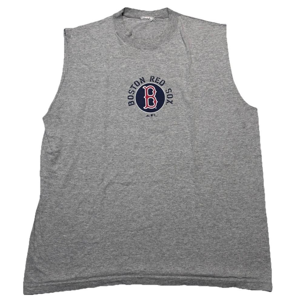 Men's Vintage Adidas Boston Red Sox Sleeveless Grey Shirt Size 2XL